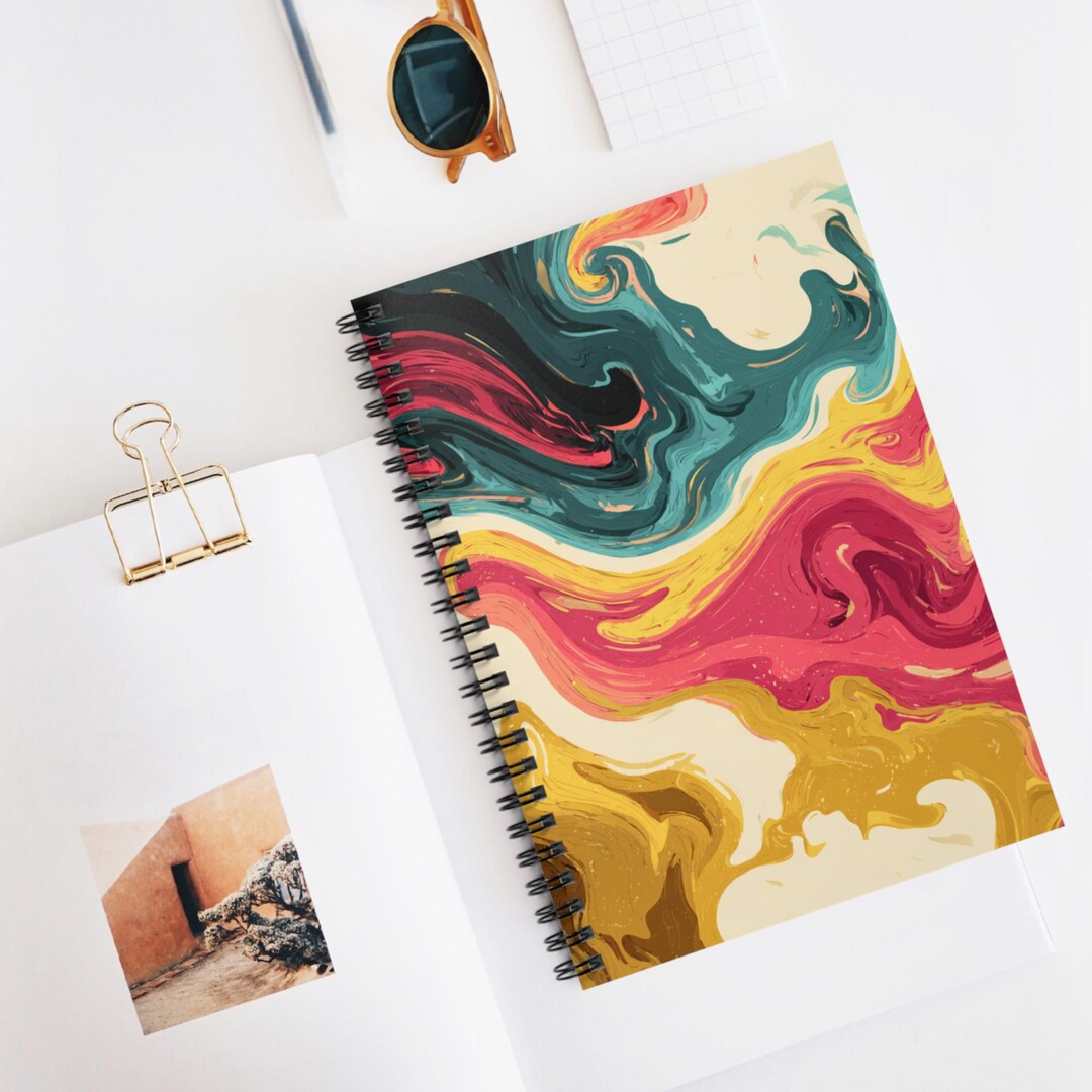 Splash Circle Motion Spiral Notebook | Ruled Line Journal, Artistic ...