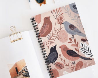 Feathered Song Flight Spiral Notebook - Ruled Line Journal, Gift for Writers, Note-taking, School Supplies, Christmas Gift Idea
