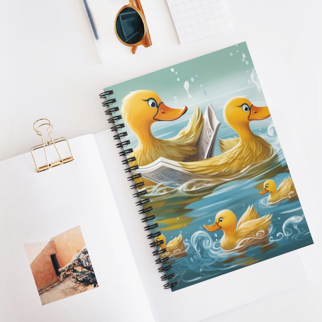 Duck Family Swim Spiral Notebook, Ruled Lined Journal, Artistic ...