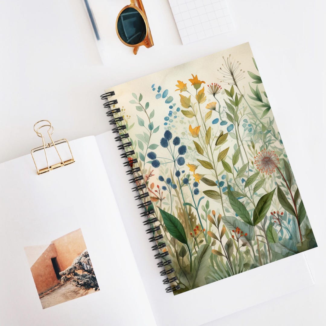Storybook Garden Blooms Spiral Notebook | Ruled Line Journal, Artistic ...