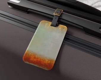 Gold and Rust Luggage Tag | Rust Orange Teal Travel ID, Unique Bag Tag, Ideal Gift for Travelers, Fun Vacation Essentials, Kids Gift