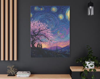 ヴィンセント ヴァン ゴッホ 星月夜 ポスター、ブルー フレーム