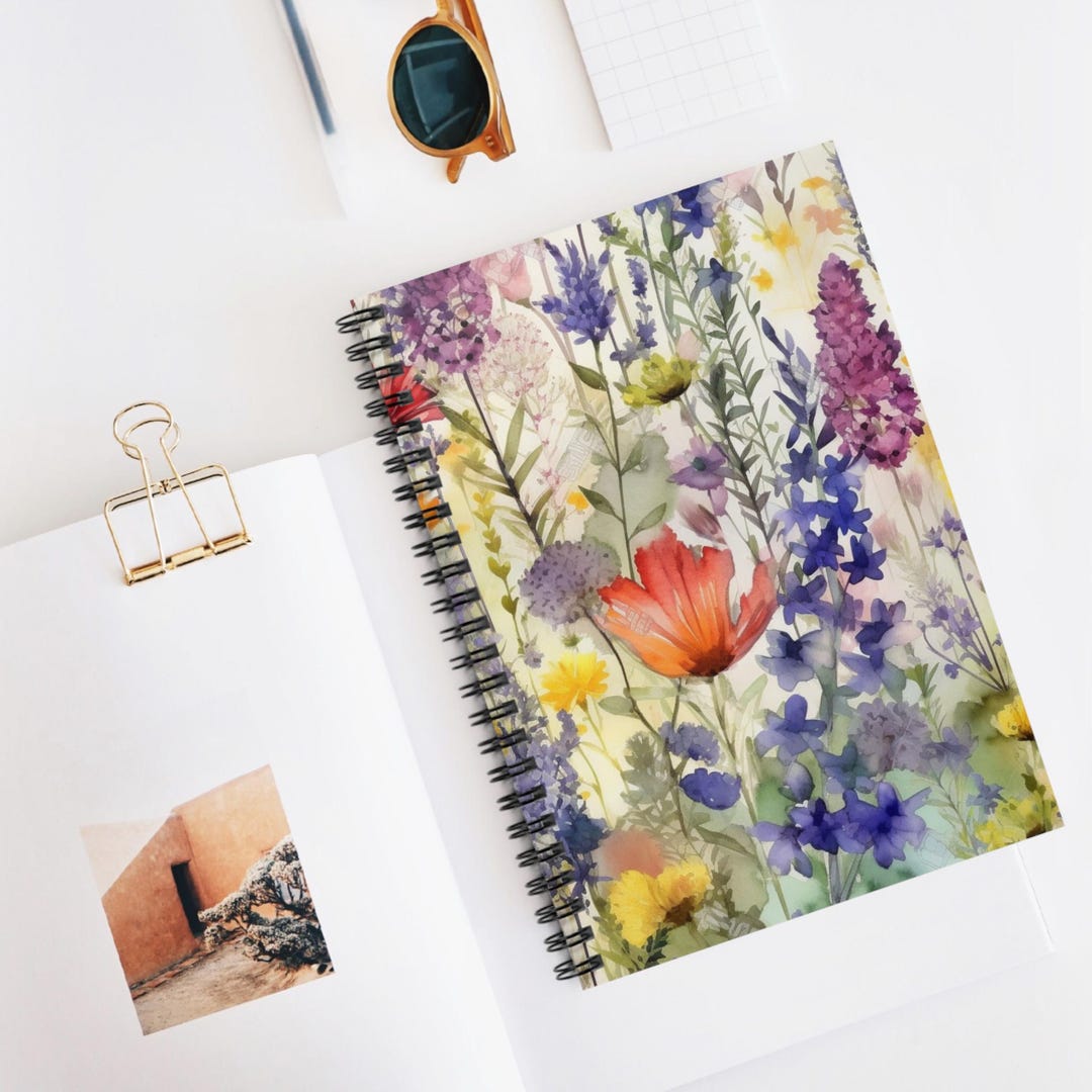 Wildflower Heatwave Notebook | Spiral Ruled Journal, Artistic ...
