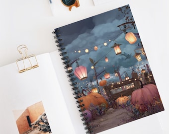 Twilight Pumpkin Patch Spiral Notebook - Perfect for Fall Notes, Journaling, or Sketching, Pumpkin Decor, Gift for Writers, and Students