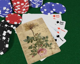 Baralho de Poker Rose in Study | Baralho Floral Estilo Bicycle, Essencial para Noite de Jogos, Ideia de Presente de Natal, Item Indispensável para Noite de Poker