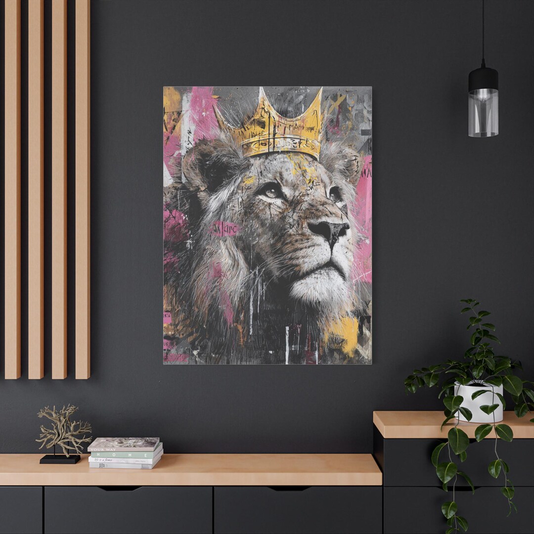 Roaring Lion Code Canvas Wall Art, Animal Decor, Home Inspiration, Gift ...