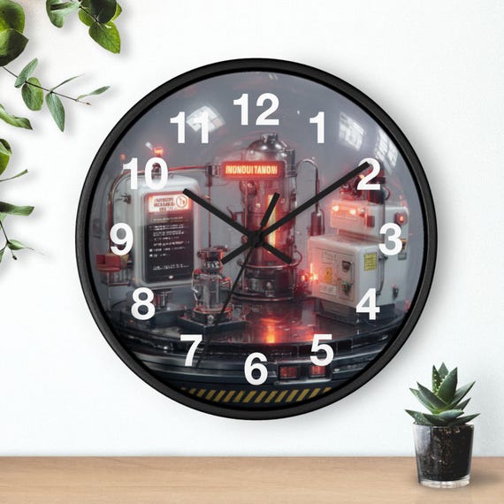 Micro Black Hole Lab Wanduhr | Futuristische Sci Fi Maschine, Wanduhr für die Küche, Must Have, Weihnachtsgeschenk, Einzigartiger Zeitmesser