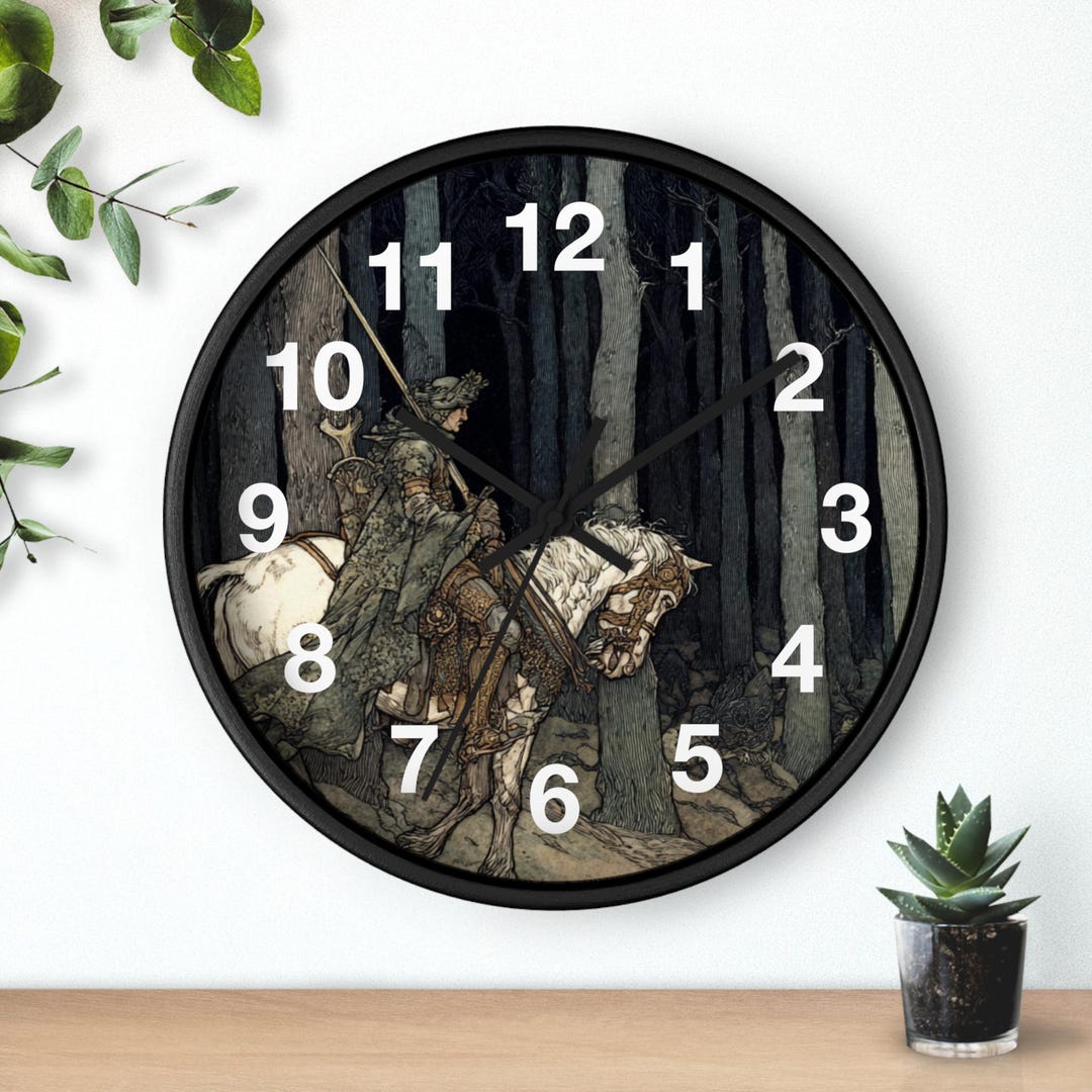 Lost Knight Shadows Wall Clock | Vintage Illustration Clock, Kitchen ...