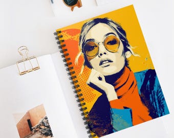 Influencer Abstract Spiral Notebook dla kreatywnych dusz, Stylowy dziennik, Prezent dla artystów, Robienie notatek, Artykuły szkolne, Nowoczesny wystrój