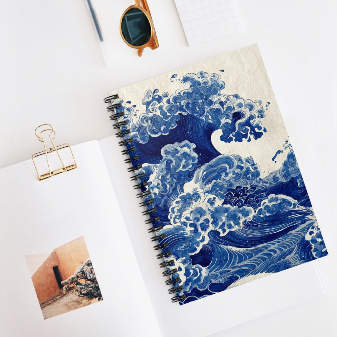 Aqua Rhythm Lines Spiral Notebook | Ruled Lined Journal, Artistic ...