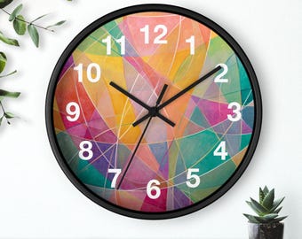 Reloj de pared con ondas de líneas vibrantes / Reloj de arte moderno, reloj de pared para cocina, un artículo imprescindible para el hogar, idea de regalo de Navidad, reloj único
