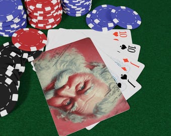 Vintage Santa Postcard Playing Cards, Vintage Santa Deck, Unique Gift for Poker Lovers, Holiday Game Night, Collectible Playing Cards