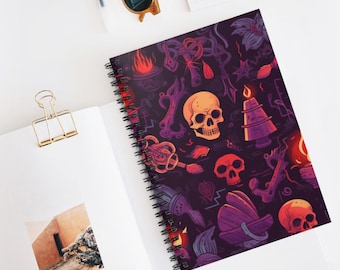 Cursed Ember Spell Spiral Notebook | Ruled Journal, Artistic Sketchbook, Christmas Gift Idea, School Supplies, Creative Writing