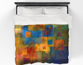 Energetic Spirals Plush Blanket | Geometric Art Throw, Snuggle Throw, Cozy Blanket, Winter Essential, Christmas Gift Idea, Bedroom Blanket