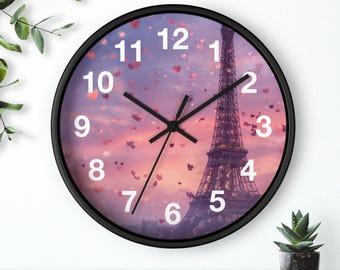 フランスをテーマにした壁掛け時計 - カフェ ルージュ クロック - Etsy