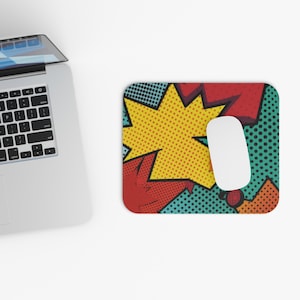 Pop Art Bubbles Mouse Pad, Art Desk Mat, Office Desk Accessories, Christmas Gift Idea, Home Desk Decor, Office Essential