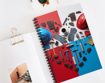 Cuaderno de espiral Corazón de Herramientas para constructores y aficionados al bricolaje. Perfecto para notas, diario, bocetos, regalo, taller, diario divertido.