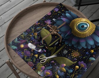 Eyeball Blossom Wrapping Papers, Halloween Gift Wrap, Spooky Wrapping Paper Roll, Unique Gift Packaging, Creepy Present Wrap, Horror