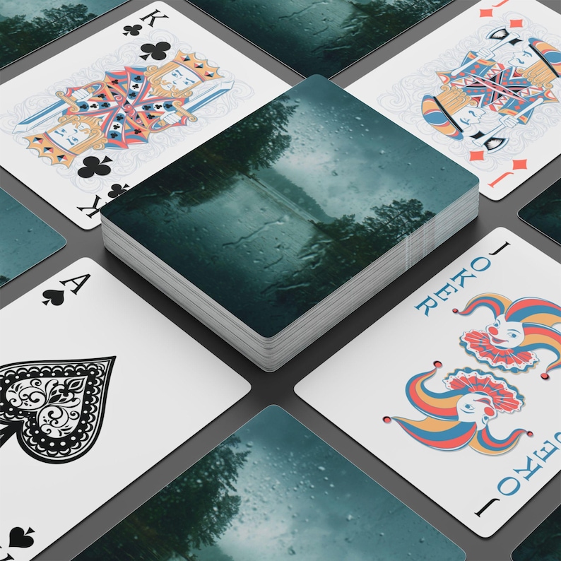 Reflected Sky Flow Playing Cards | Scenic Bicycle Back, Game Night Essential, Christmas Gift, Poker Night Card Deck, Unique Deck of Cards image 4