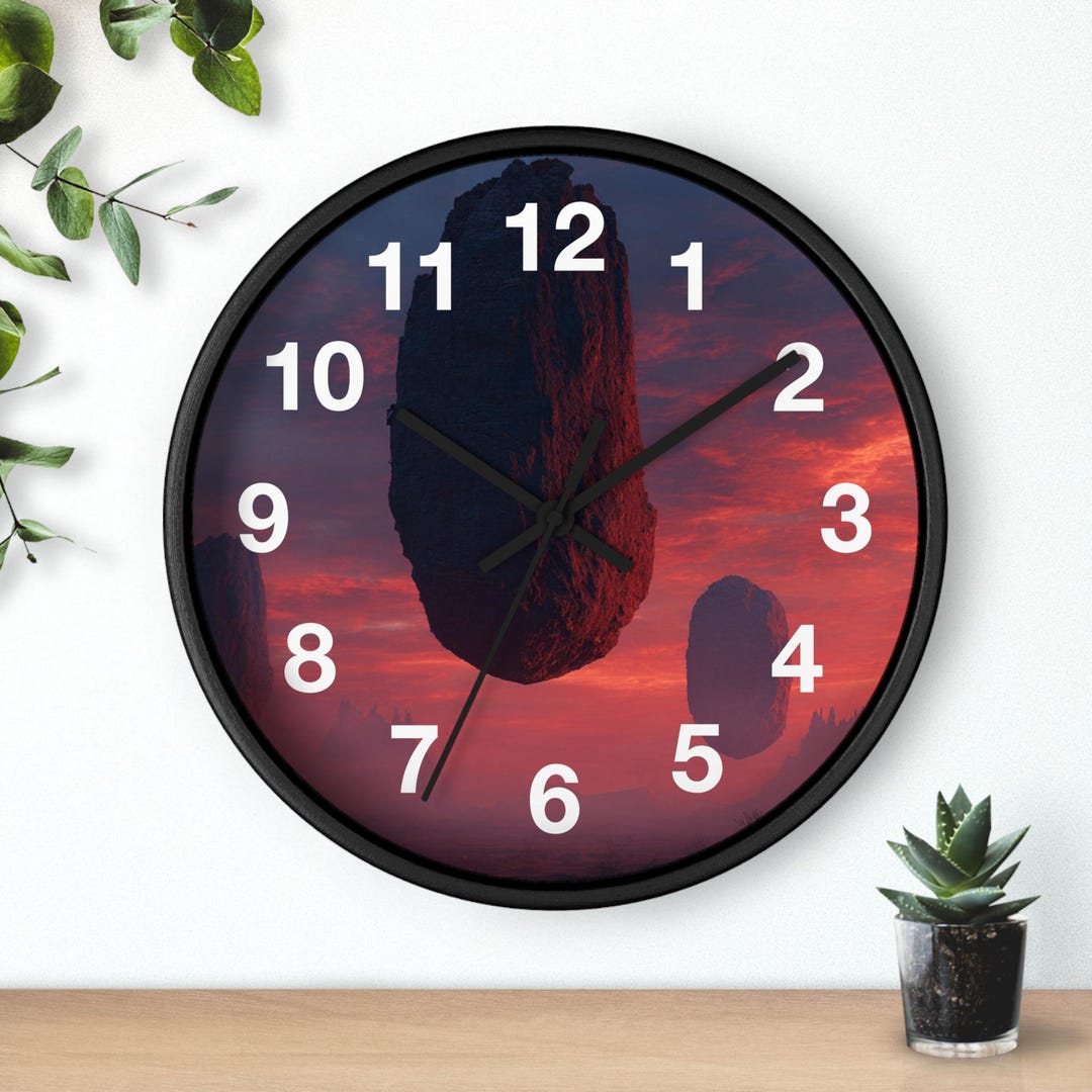 Monolith Desert Hover Wall Clock | Surreal Landscape Clock, Kitchen ...