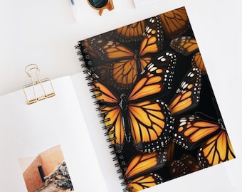 Monarch Garden Drift Spiral Notebook | Ruled Journal, Artistic Sketchbook, Christmas Gift Idea, School Supplies, Creative Writing