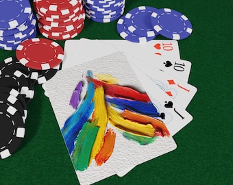 Heart Rainbow Strokes Colorful Art Playing Cards - Unique Poker Deck, Card Game Accessory, Artistic Gifts, Family Fun, Creative Game Night