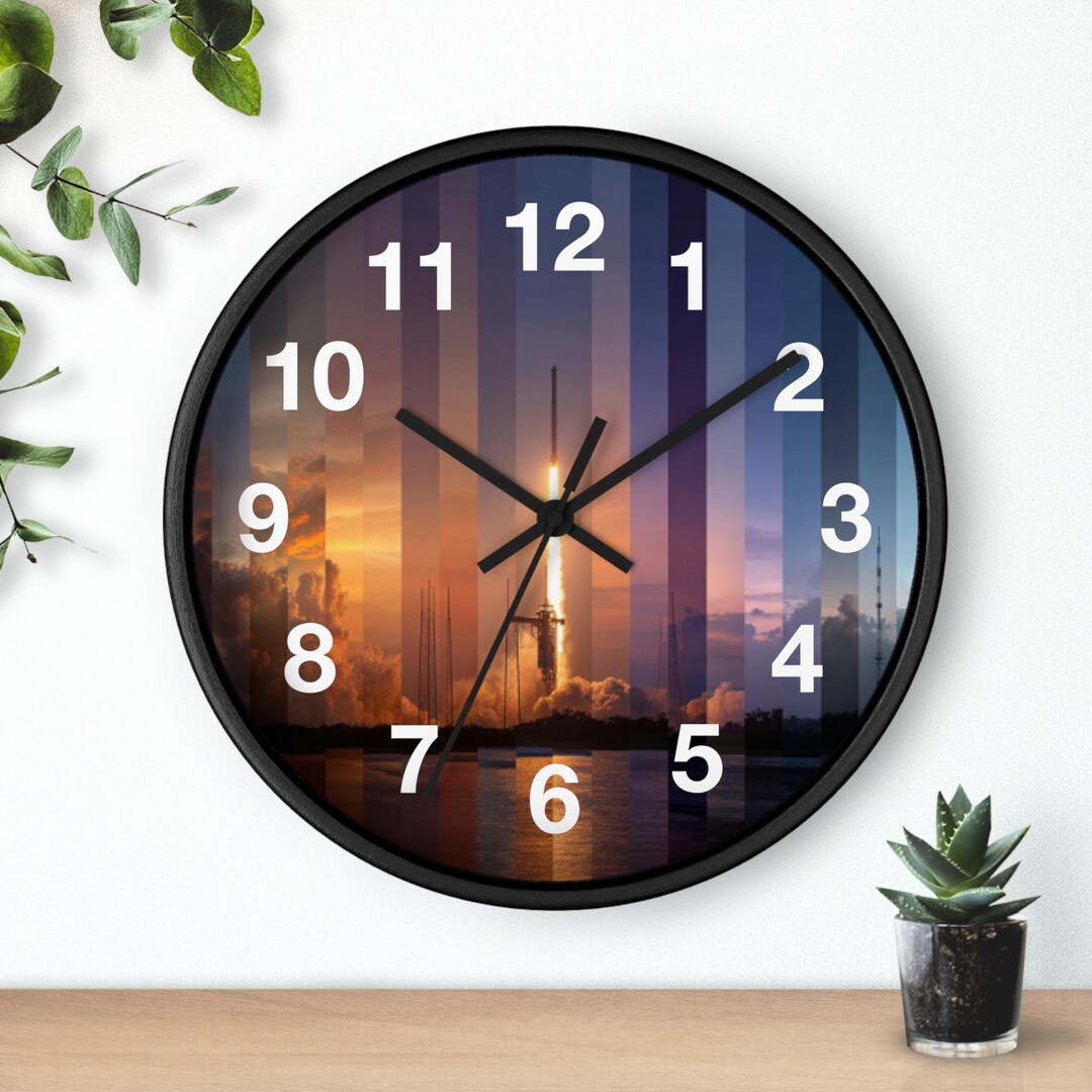 Time-lapse Ascent Wall Clock | Space Shuttle Sunset, Kitchen Wall Clock ...