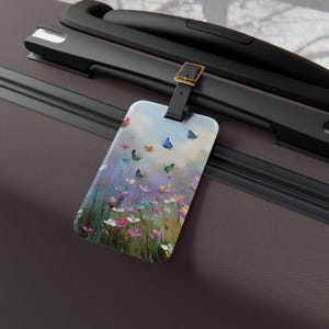 Rainbow Butterfly Flight Luggage Tag - Travel Accessory, Unique Gift, Spring Decor, Floral Travel Tag, Vacation Essentials, Christmas Gift