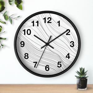 Continuous Line Flow Wall Clock, Living Room Art Piece, Kitchen Wall Clock, Household Must Have, Christmas Gift Idea, Unique Timepiece