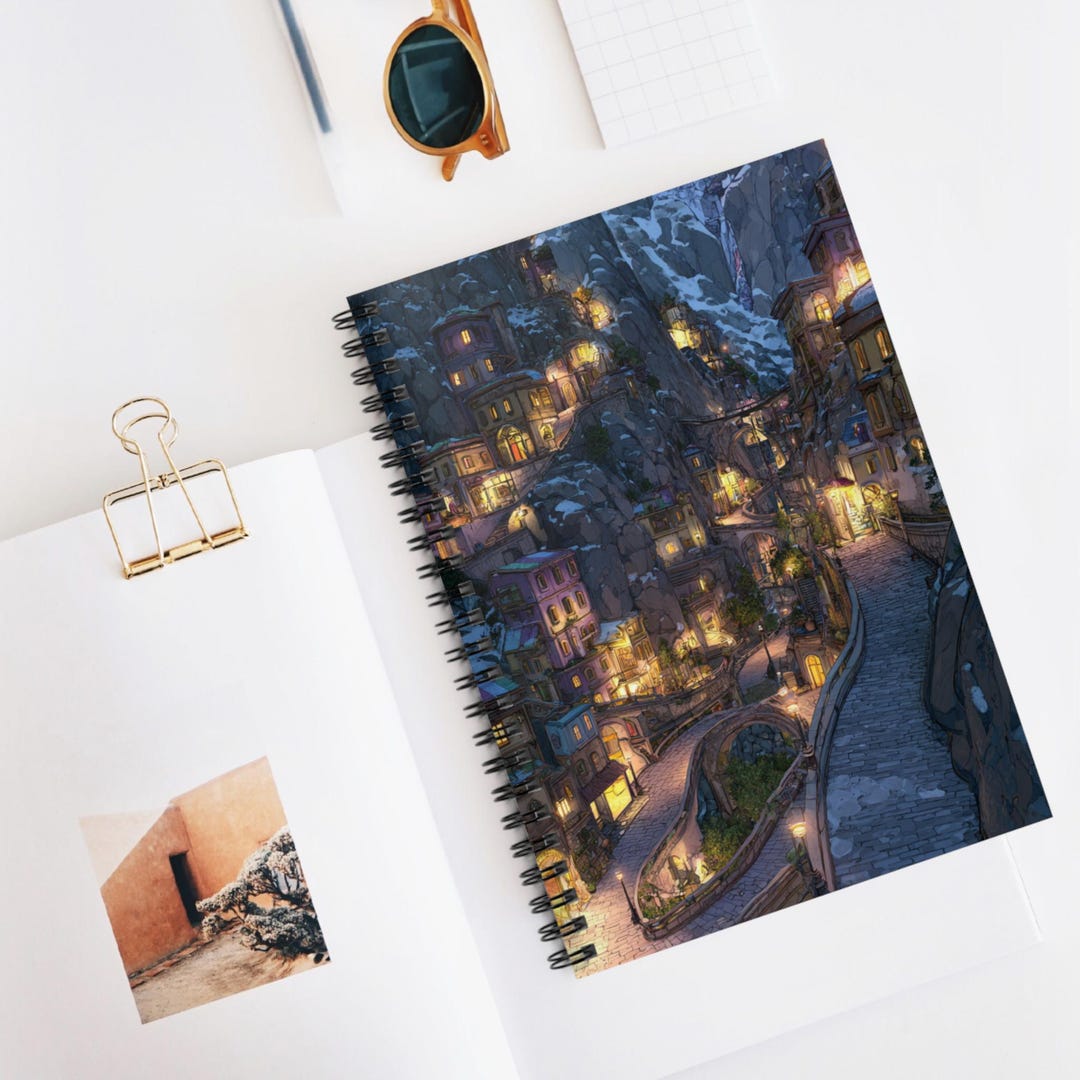 Spiral Mountain Glow Spiral Notebook, Ruled Line Journal, Artistic ...