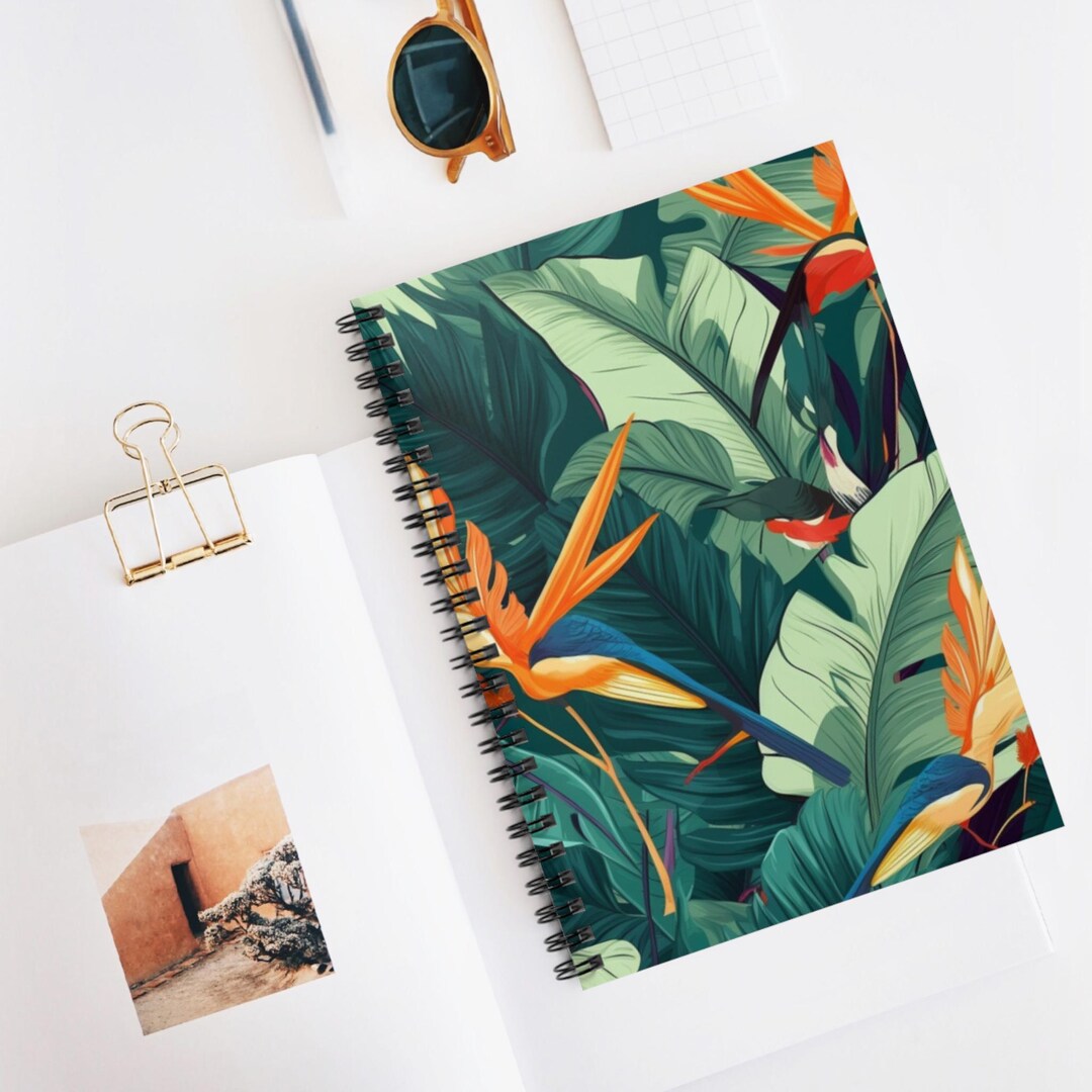 Tropical Paradise Bloom Spiral Notebook | Ruled Line Journal, Artistic ...