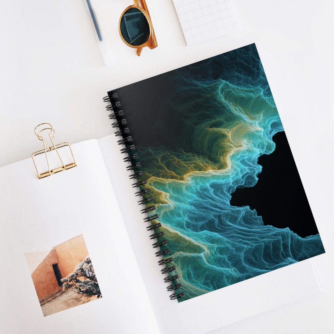 Kinetic Wave Rise Spiral Notebook, Ruled Journal, Artistic Sketchbook ...