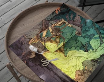 Papel de embrulho para poção de bruxa, papel de embrulho para presente de bruxa, impressão de arte mágica, embrulho ecológico, Halloween, Samhain, embalagem para presente