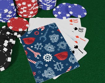 Tool Gear Pattern Poker Spielkarten, Einzigartiges Geschenk für Gamer, Game Night Essentials, Kartenspiele, lustige Party Zubehör, Poker Night Spaß