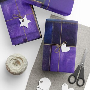 Purple Midnight Wrapping Paper - Modern Gift Wrap for Birthdays, Weddings, Holidays, Artistic Presentations, Unique Decor Wrapping Paper image 3