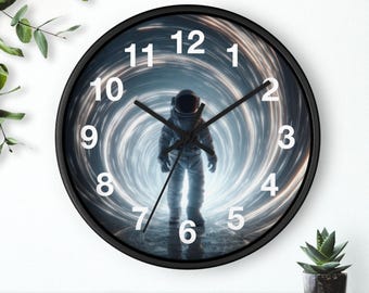 Relógio de Parede Limiar do Buraco de Minhoca | Relógio de Distorção Temporal Espacial, Relógio de Parede para Cozinha, Item Essencial para a Casa, Ideia de Presente de Natal, Relógio Exclusivo