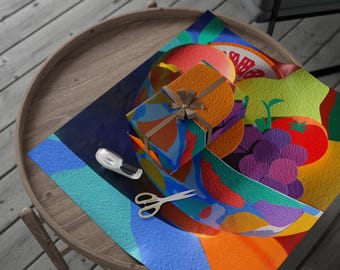 Papel de regalo brillante con diseño de frutero para regalos, papel de regalo colorido, papel de regalo ecológico, papel con diseño de frutas, artículos únicos para fiestas.