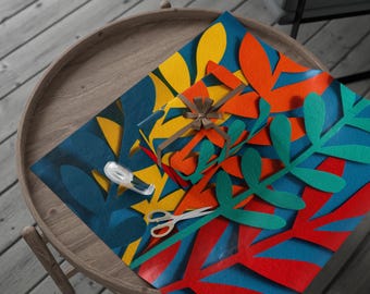 Inpakpapier met bladuitsparingen | Kleurrijke cadeauverpakking voor verjaardagen, feestdagen, feesten, milieuvriendelijk, decoratief papier, essentieel voor de feestdagen