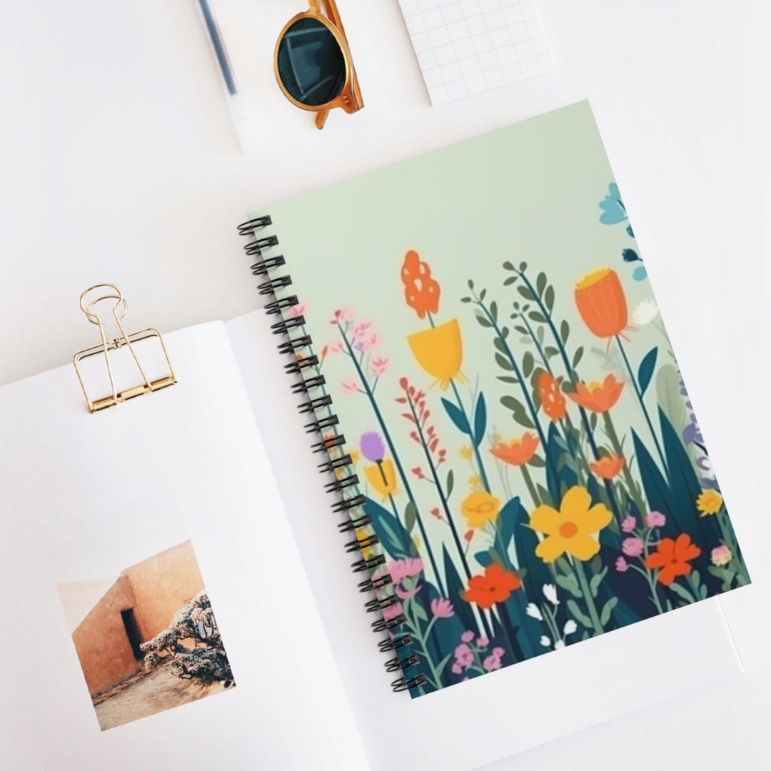 Playful Floral Border Spiral Notebook | Ruled Journal, Artistic ...