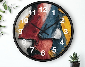 Emotion in Pieces Wall Clock | Modern Painterly Art, Living Room Art Piece, Household Essential, Christmas Gift Idea, Fun Art Piece