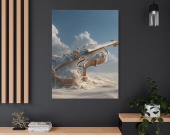 Strings of Sound Leinwand Kunstdruck, Musikalisches Thema, Wohnkultur, Einzigartige Wandkunst, Geschenk für Musikliebhaber, Vitale Instrument Wanddekoration