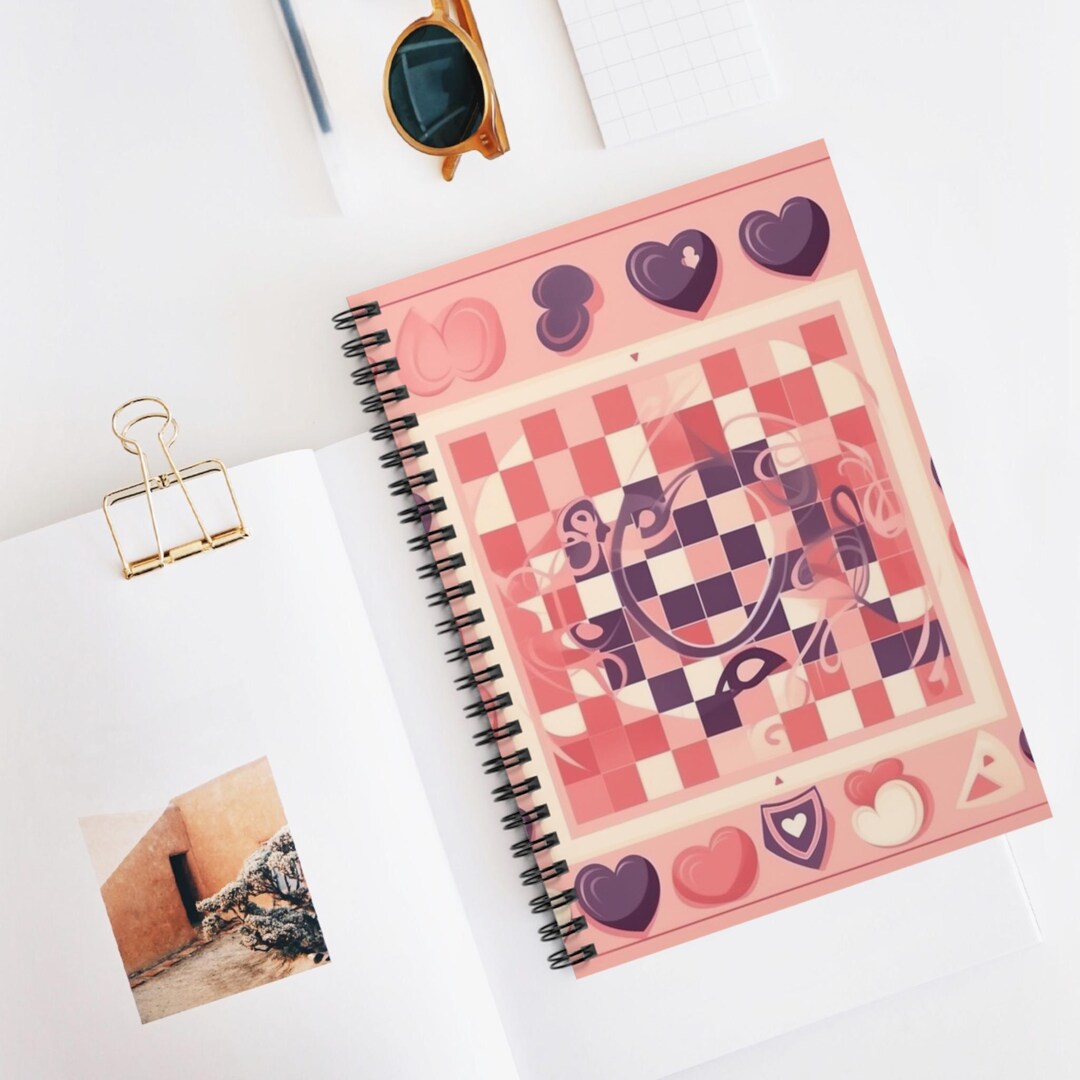 Love Match Grid Spiral Notebook | Ruled Journal, Artistic Sketchbook ...
