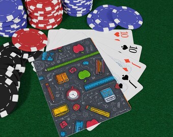 Ruler Pencil Border Playing Cards Set with Unique Design, Card Games, Poker Night, Gift for Gamers, Collectible Playing Cards