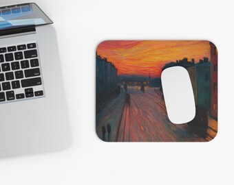 Twilight Isolation Mouse Pad | Impressionist Evening Landscape, Office Desk Accessories, Christmas Gift Idea, Desk Decor, Office Essential