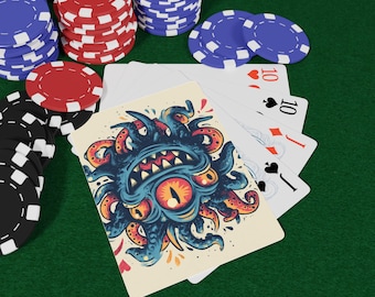 Tentacle Monster Poker Playing Cards | Novelty Card Deck, Gift for Poker Lovers, Game Night Essentials, Collectible Playing Cards