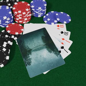 Reflected Sky Flow Playing Cards | Scenic Bicycle Back, Game Night Essential, Christmas Gift, Poker Night Card Deck, Unique Deck of Cards image 1