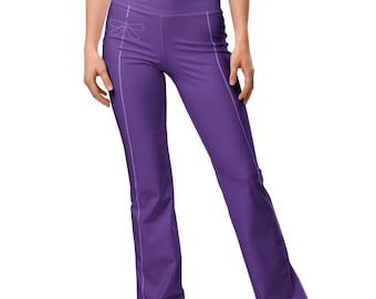 Purple Dragonfly Flare Leggings | Minimalist Design