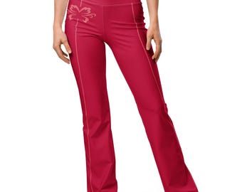 Legging rose foncé évasé papillon | Design minimaliste