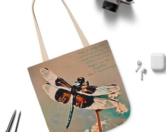 Ethereal Dragonfly Canvas Tote: for Artistic Nature Lovers | Tote Bag