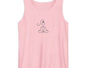 Lotus Pose garment-dyed tank top | Yoga Shirt | Workout Gear